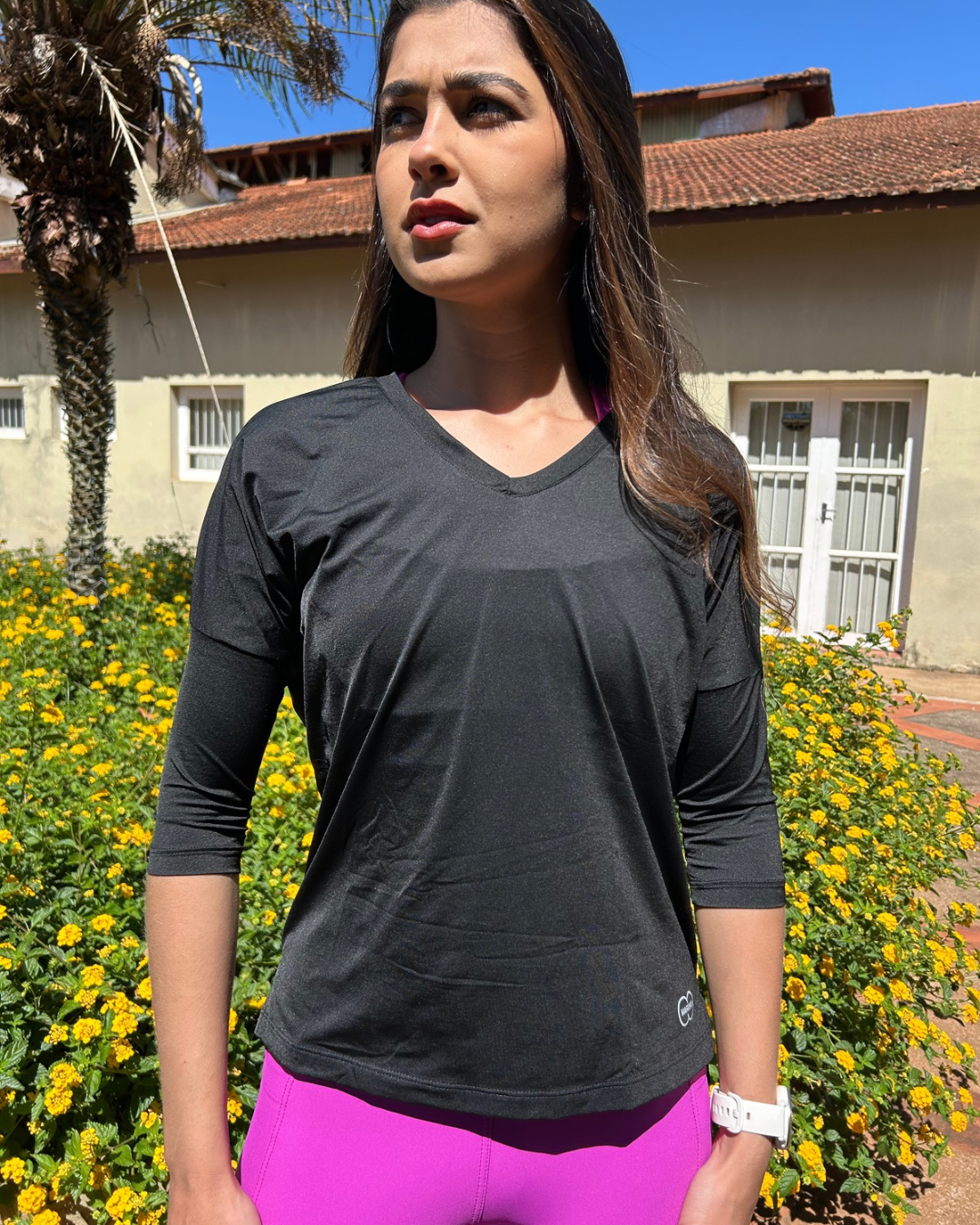 Camiseta 3/4 com proteção UV 50+