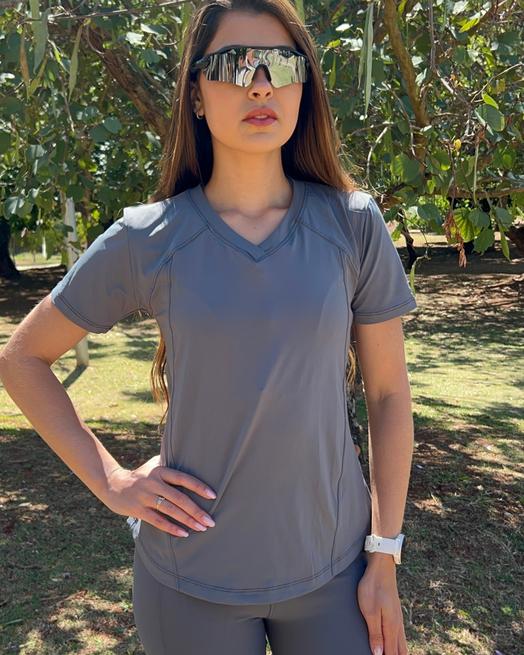 Camiseta baby look com proteção UV 50+