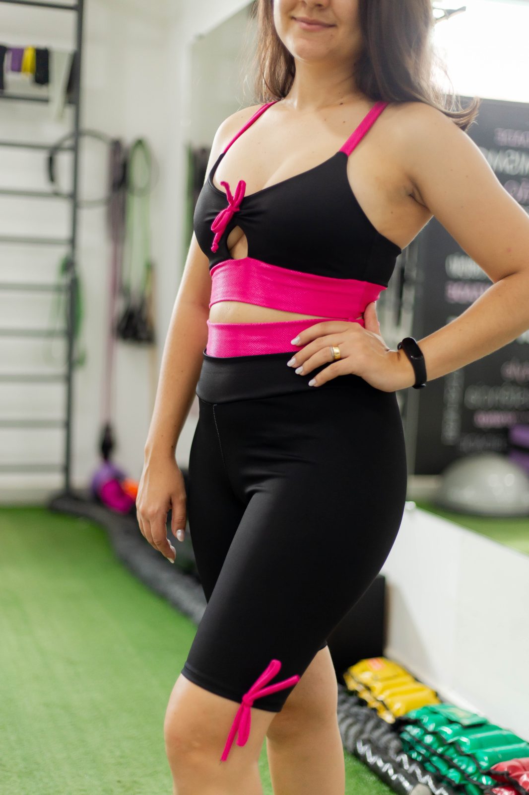 Conjunto bermuda + top laço