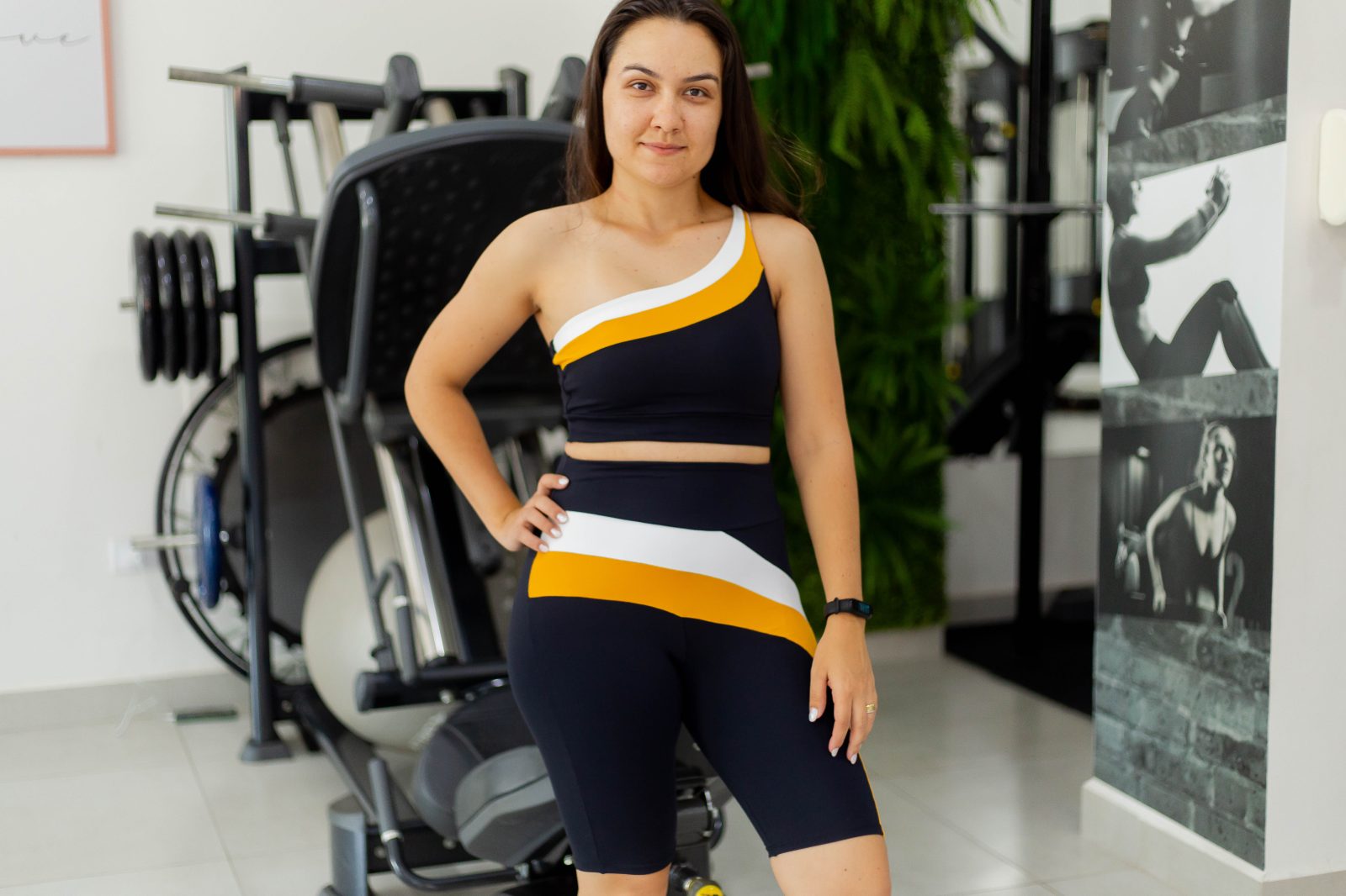 Conjunto bermuda + top nula manga